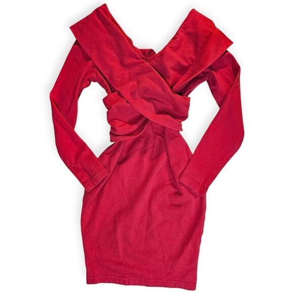 Vintage Yes Red Long Sleeve Mini Dress - Picture 2 of 12